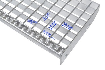 Ступеньки WEMA 900x240 мм | оцинкованный | 30x2 мм | металлическая ступенька, ступени