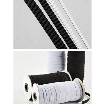 Elastyczny sznurek do ubrania Sukienka 6mm Czarny