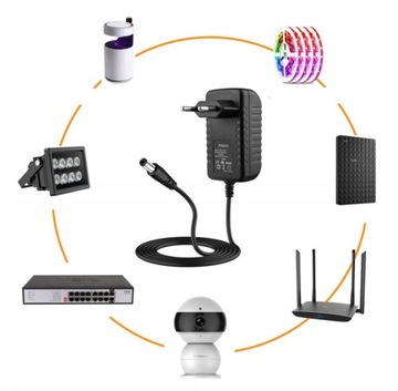 Zasilacz impulsowy AC/DC 12V 2A wtyk 5,5 / 2,1mm