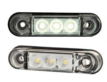 Lampa Obrysowa przednia Biała OBRYSÓWKA LED LD 2438 slim mała 3 LED 12/24V