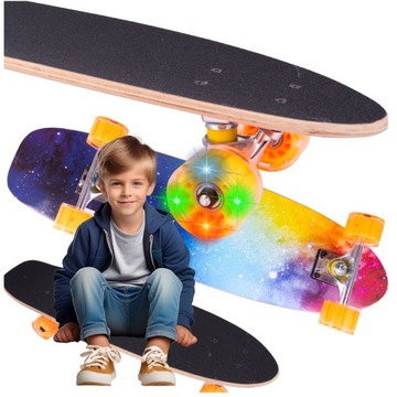 СКЕЙТБОРД РЫБНАЯ ДОСКА LED СВЕТЯЩИЕСЯ КОЛЕСА LED RGB РЫБНАЯ ДОСКА ДЛЯ ДЕТЕЙ 71 СМ