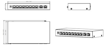 SWITCH POE DAHUA PFS3010-8ET-96-V2 8xPoE + 2Uplink