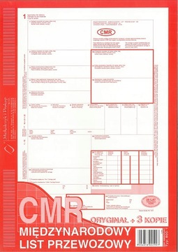 CMR 3 MIĘDZYNARODOWY LIST PRZEWOZOWY TYP 800-1