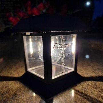 СОЛНЕЧНАЯ СВЕЧА, ФОНАРЬ НА МОГИЛУ, СТАТУЭТКА НА КЛАДБИЩЕ С КРЕСТОМ