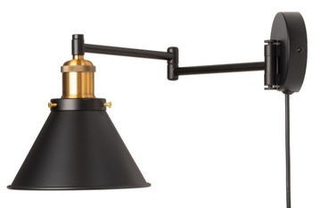 Kinkiet regulowany metal wysuwany z kablem Brass