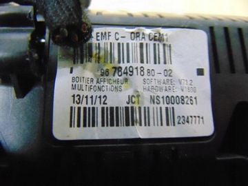 DISPLEJ HODINY CITROEN JUMPY 9678491880