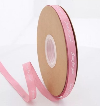 Różowa Tasiemka JustForYou 10MM Wstążka Bear Miś