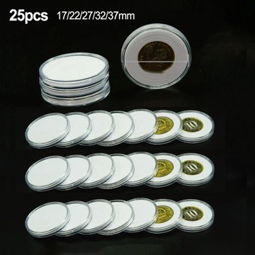 25 szt. 46mm kapsułki w kształcie monet pudełko d