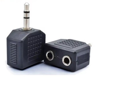 Adapter 3-pinowy wtyk Jack 3,5mm - 2x gniazdo Jack