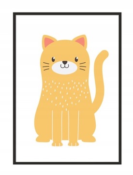OBRAZ PLAKAT W RAMIE A4 cm Kot PD257