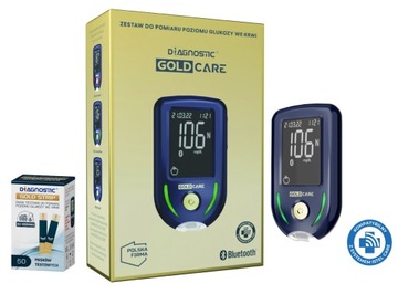 Glukometr Diagnostic Gold Care + paski Gold Strip 50 szt.+ akcesoria