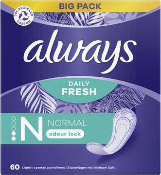 ALWAYS Wkładki higieniczne Daily Fresh NORMAL 60 sztuk