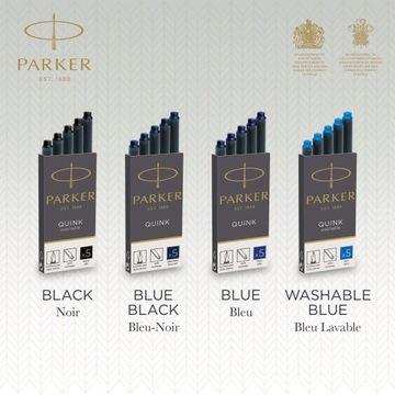 Картриджи для ручек Parker Long, 5 шт., синие