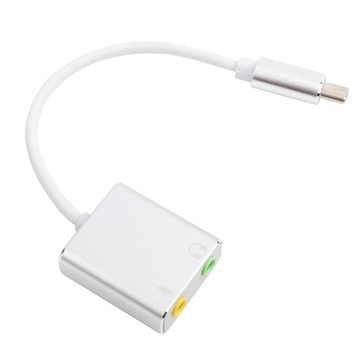 Zewnętrzny adapter audio karty dźwiękowej stereo ze stopu aluminium typu C 3,5 mm ez1247