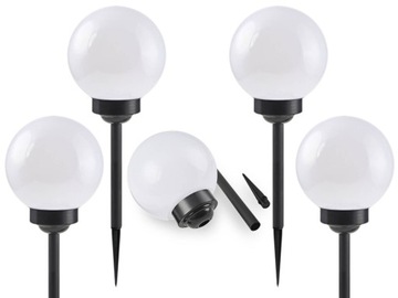 4x Lampa Ogrodowa LED Wbijana Solarna Kula 20cm