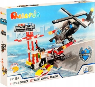 ELEFUN KLOCKI POLICJA HELIKOPTER POLICYJNY C0519A