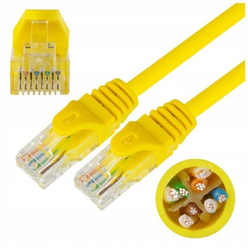 NEKU Kabel Patchcord UTP RJ45 kat.6 żółty 5m