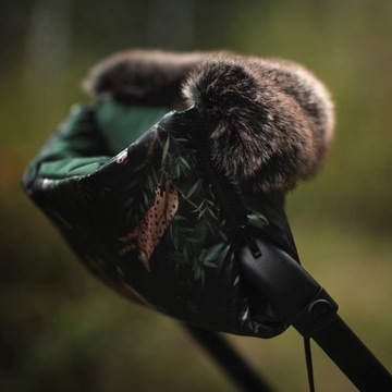 МУФКА MAKASZKA ДЛЯ ГЛАМУРНОЙ ЗЕЛЕНОЙ КОЛЯСКИ С МЕХОМ