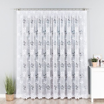 FIRANKA GOTOWA ŻAKARDOWA 240 x 400 CM. Z TAŚMĄ