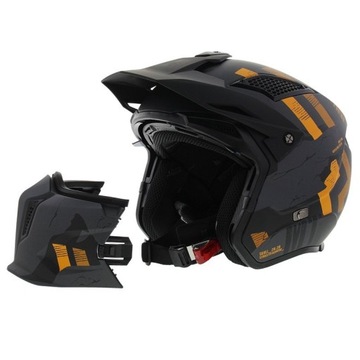 Открытый шлем с MT Streetfighter SV S Череп A12 Grey-Orange L