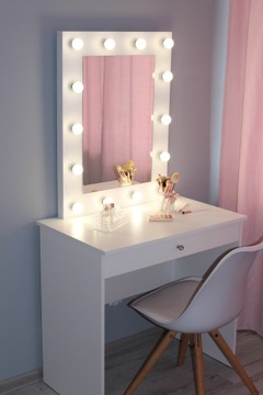 СВЕТОДИОДНОЕ ЗЕРКАЛО ДЛЯ МАКИЯЖА ГОЛЛИВУДСКИЙ ТУМАРНЫЙ СТОЛИК