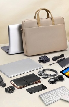 DAMSKA TORBA NA LAPTOPA 15 CALI ZIELONA CZARNA NA RAMIĘ DO RĘKI BIZNESOWA