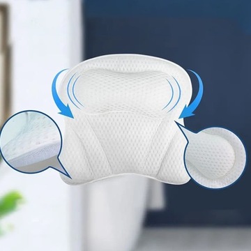 РАССЛАБЛЯЮЩАЯ ПОДУШКА ДЛЯ ВАННЫ, ПОДГОЛОВНИК, 6 ПРИСОСОК