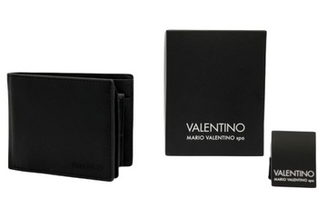 VALENTINO Portfel męski skóra czarny bilon, karty VPP6H215, RFID