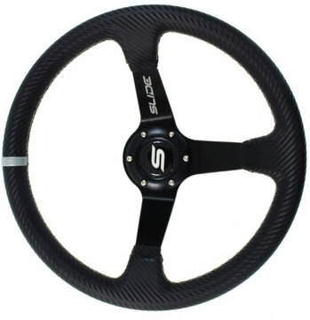 KIEROWNICA SPORTOWA ET-35 CZARNA WZÓR CARBON SLIDE DEDYKOWANA NABA BMW E36