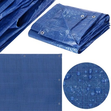 БРЕЗЕНТНЫЙ ТАРПАТ 10х8 м СИНИЙ УСИЛЕННОЕ ПОКРЫТИЕ МОРОЗОСТОЙКИЙ ТОЛЩИННЫЙ