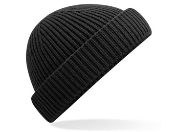 CZAPKA DOKERKA ZIMOWA LEONKA CIEPŁA MĘSKA CZARNA