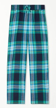 TEZENIS spodnie piżama męska dół krata zielony/niebieski flanela S