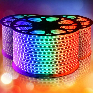 ZEWNĘTRZNA TAŚMA LED 230V IP68 5050 RGB MULTIKOLOR