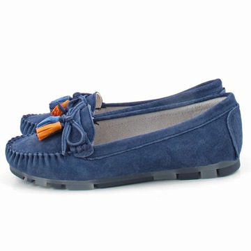 FILIPPO DP6136/24 GRANATOWE mokasyny MIĘKKA SKÓRKA - 77819/41