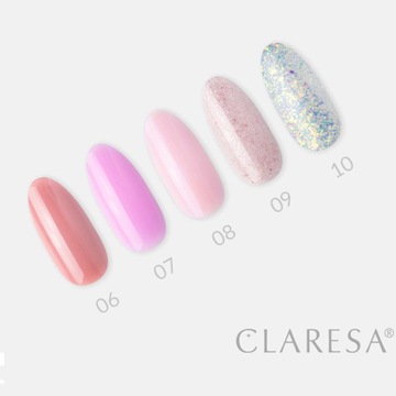 Гибридная база для ногтей Claresa POWER 09 база с блестками для наращивания ногтей