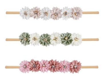 OPASKA NA GŁOWĘ DLA NIEMOWLĄT zestaw 3 szt opasek CHRZEST ROCZEK