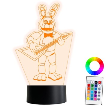 XL LAMPKA NOCNA LED 3D FNAF Five Nights at Freddy's Bunny 16 kolorów Pilot