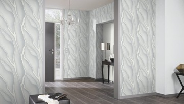 СЕРЫЙ - 3D мрамор, блестки - ОБОИ - ELLE DECORATION