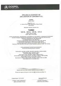 Вентилятор Dospel Turbo 100 ДЛЯ КАНАЛЬНЫХ 180м3/ч