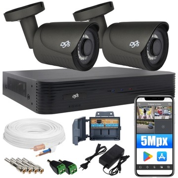 Zestaw do monitoringu 2 grafitowych kamer 5Mpx DVS