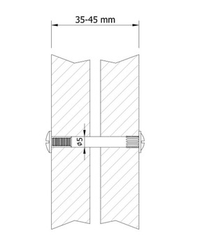 Мебельный соединитель фи5 мм М4 (35-45 ММ) для шкафов