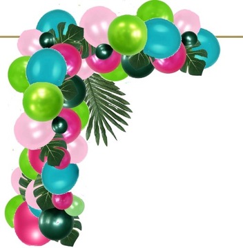 BALONY turkus girlanda łuk ALOHA HAWAJSKIE party