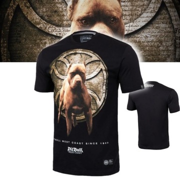 PITBULL T-SHIRT KOSZULKA MĘSKA NADRUK CURB BAWEŁNA REGULAR 190g CZARNA M