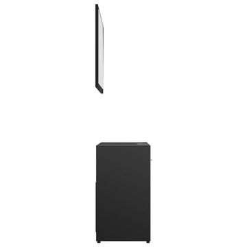 vidaXL Комплект мебели для ванной комнаты, черный ДСП