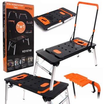 KRAFT&DELE STÓŁ WARSZTATOWY ROBOCZY SKŁADANY 7W1 WÓZEK KOBYŁKA KD10748