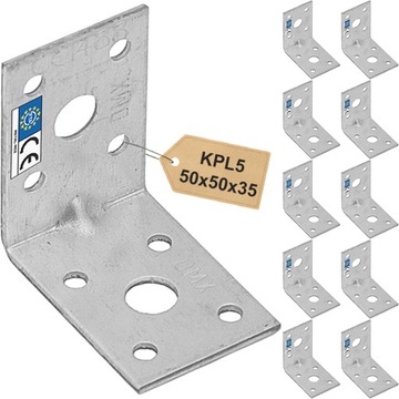 KPL5 KĄTOWNIK CIESIELSKI MONTAŻOWY Z PRZETŁOCZENIEM 50x50x35x2 10sztuk
