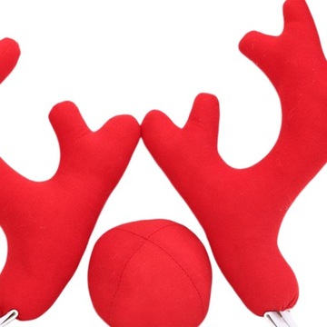 lalka samochodowa Poroże samochodu i ozdoby na nos w kolorze czerwonym