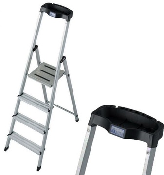 KRAUSE SAFETY drabina 1x4 126320 2,85m z PÓŁKĄ