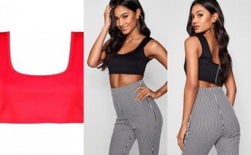 145C133 BOOHOO B05 CZERWONY BRALET ZAMEK 42