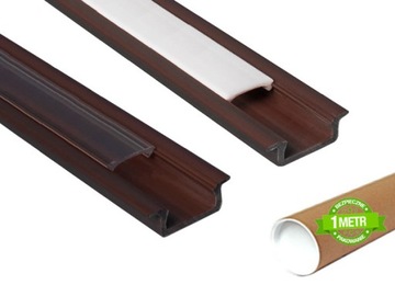 Profil LED Wpuszczany SLIM BRĄZOWY Z KLOSZEM Do TAŚMY LED MONO RGB 1 METR